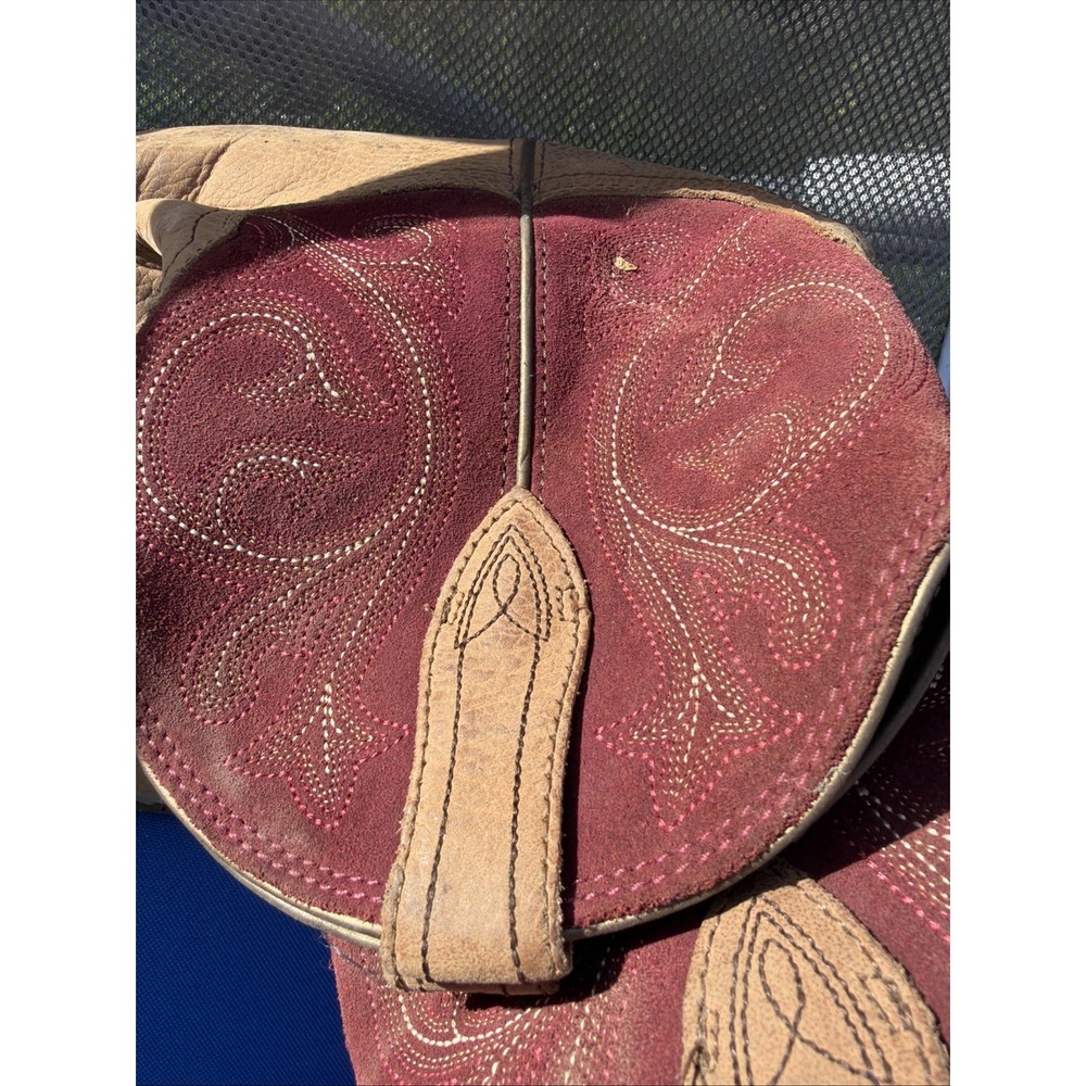 Ariat Boots Fatbaby Heritage 8.5 B Womens 10026116 Burgundy Tan Cowgirl Western - Picture 16 of 16